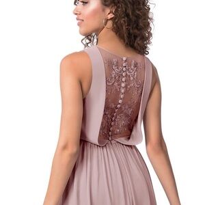Elegant Lace Back Mauve Dress